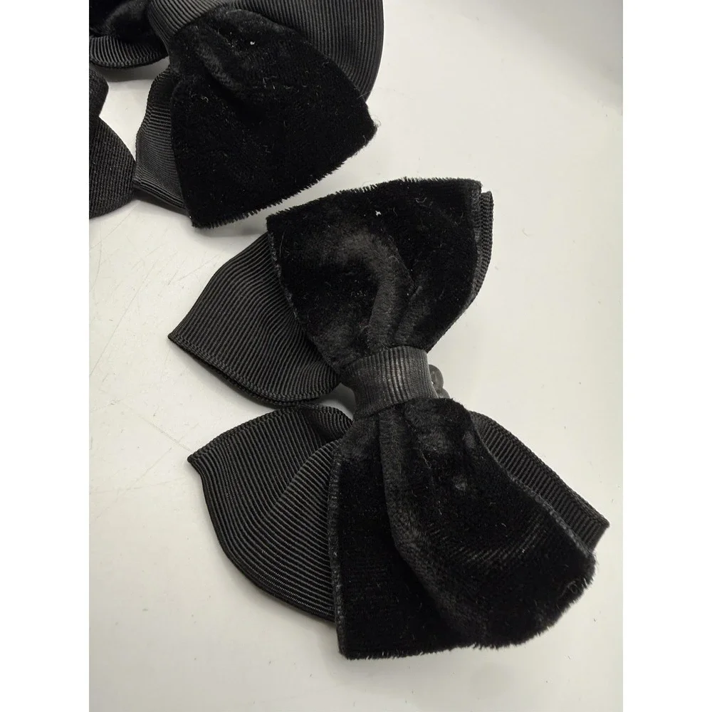 Lot of 10 Vintage Black Bows Hair Clip Barrettes Shoe Clip